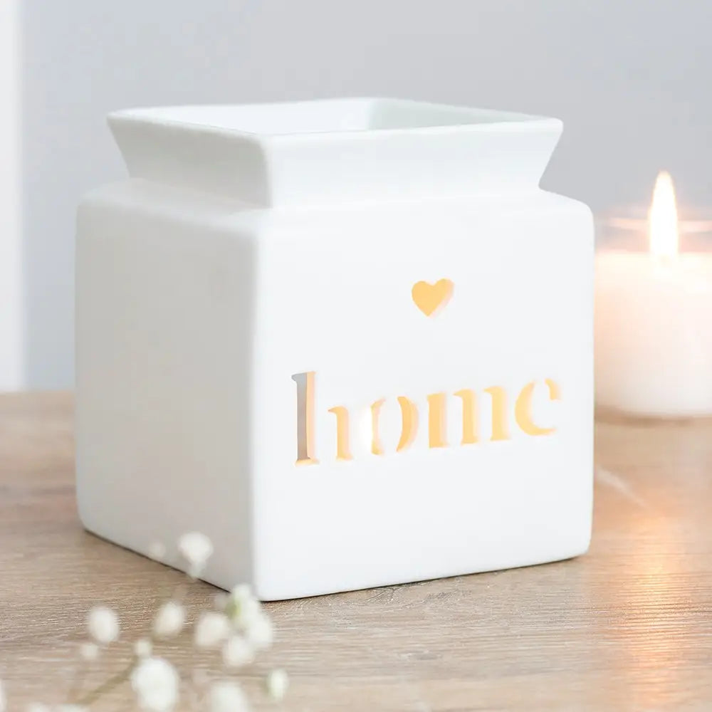 White Home Cut Out Wax Burner