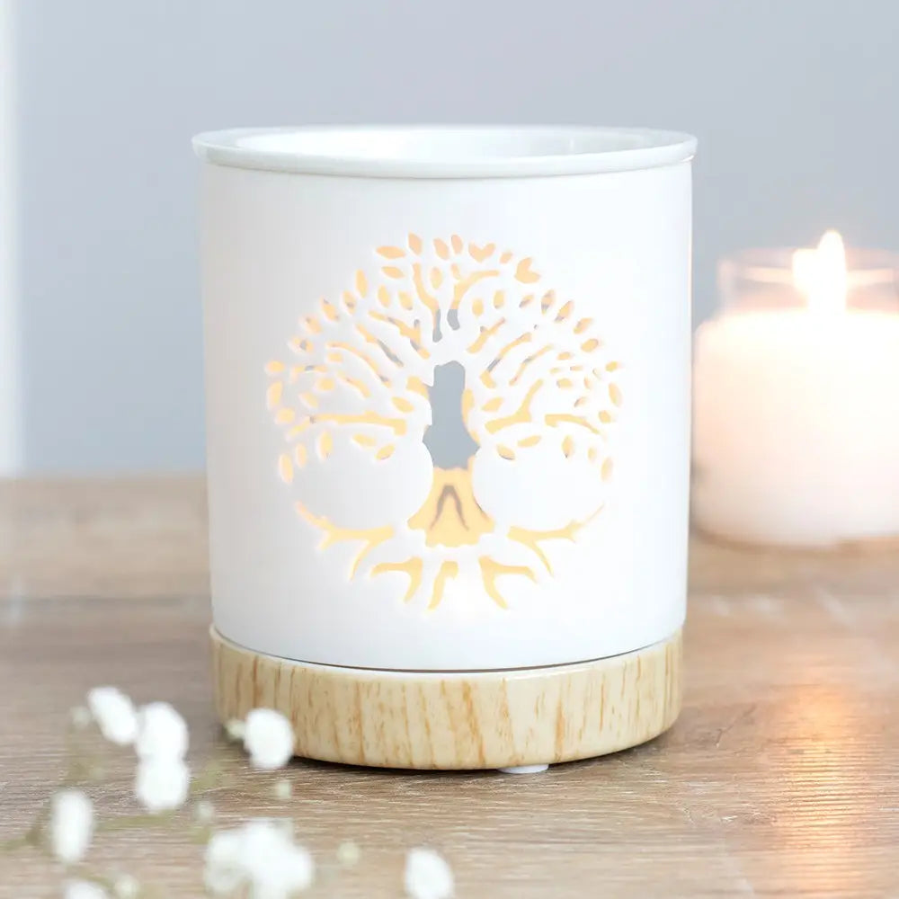 White Tree of Life Cut Out Wax Burner