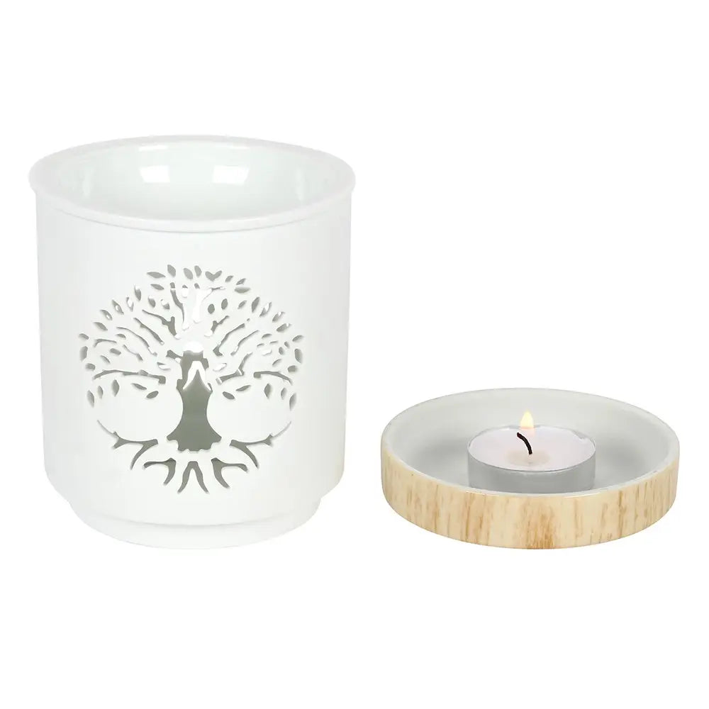 White Tree of Life Cut Out Wax Burner