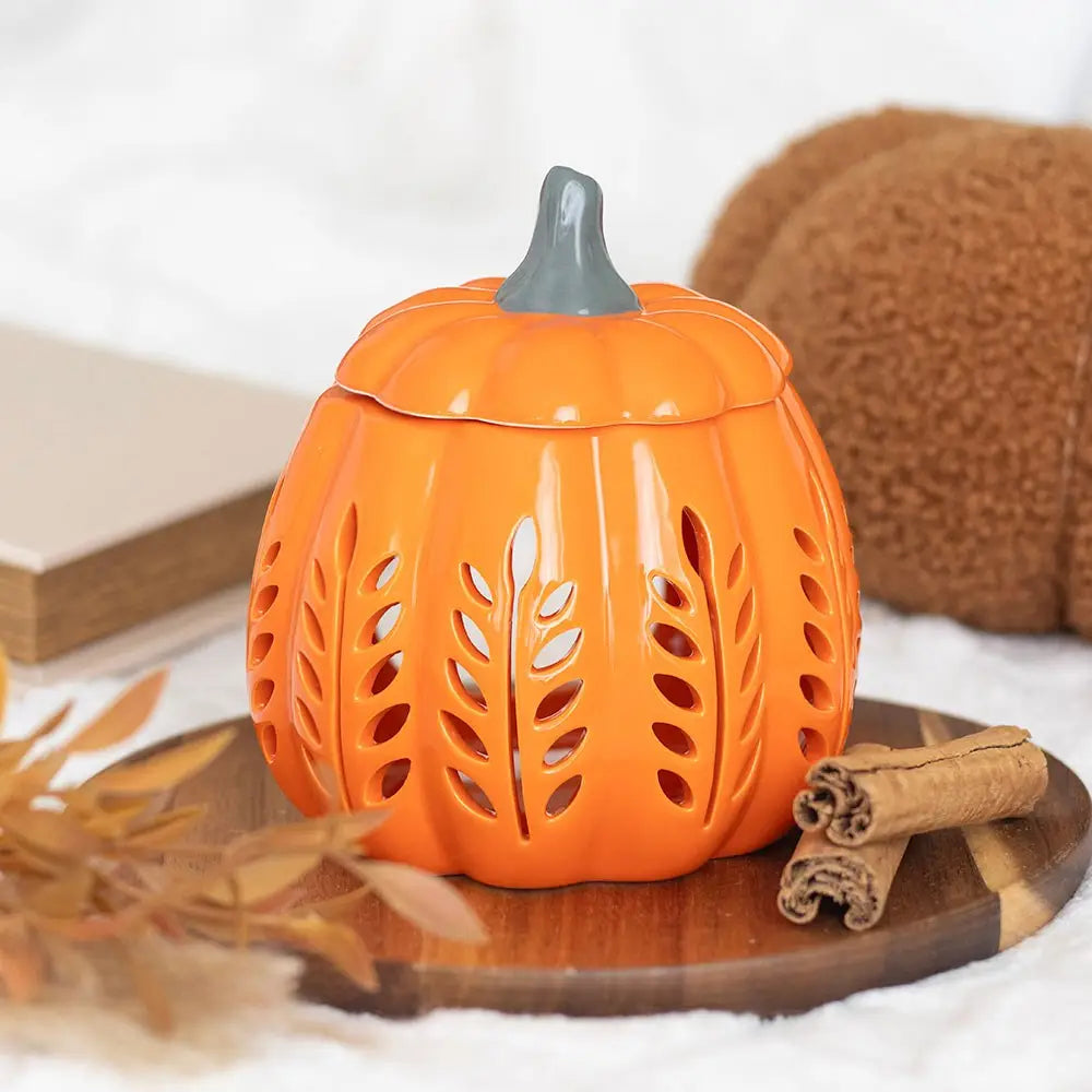 Orange Autumn Leaf Cut Out Pumpkin Wax Warmer
