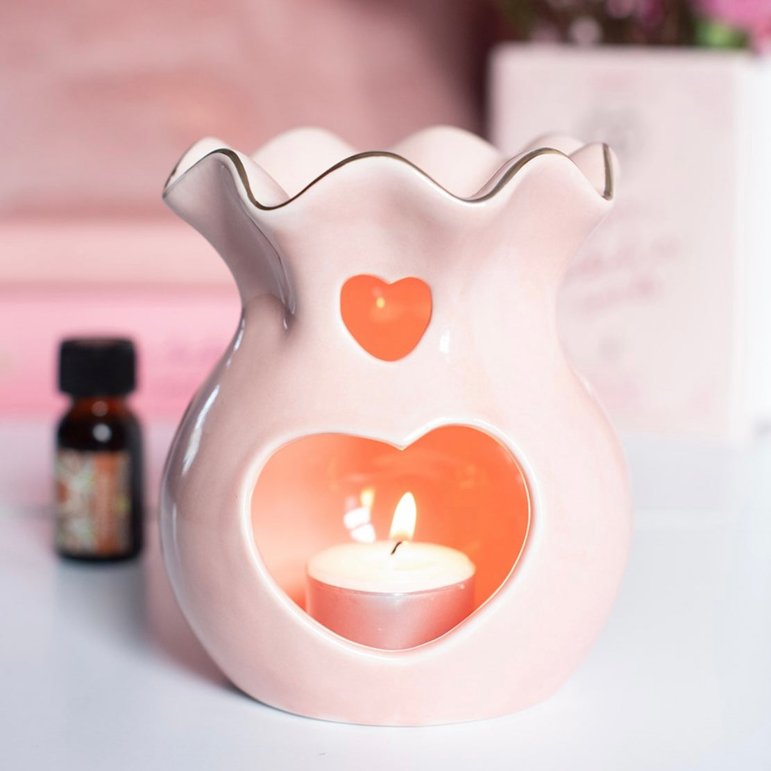 Pink Fluted Wax Warmer