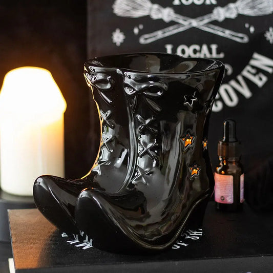 Black Witches Boots Halloween Wax Warmer