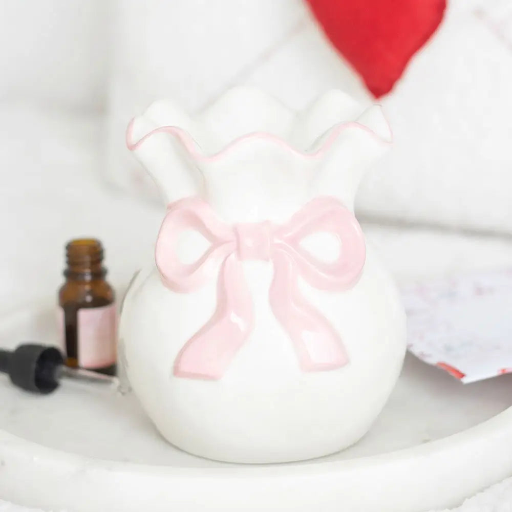 White & Pink Bow Wax Warmer