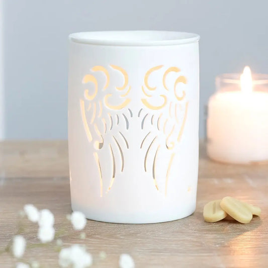 White Angel Wings Cut Out Wax Warmer